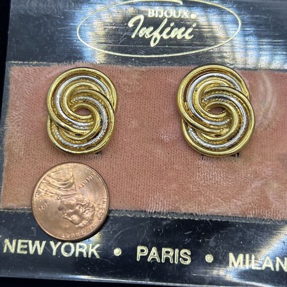 Vintage Bijoux‎ Infini Clip On Earrings - Picture 3 of 4